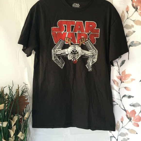 Star Wars Mens Size Large Black T Shirt Cotton Short Sleeves Crew Neck Casual
